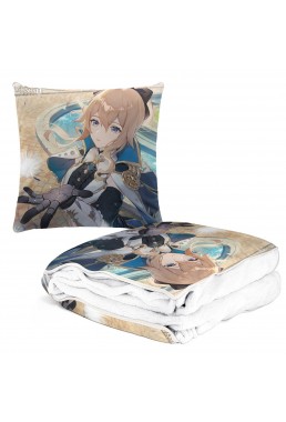 Funny Anime 2 IN 1 Travel Blanket And Pillow Set Genshin Impact Jean 38x38/150x180