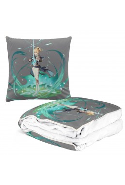 Custom Anime 2 IN 1 Travel Blanket And Pillow Set Genshin Impact Jean 38x38/150x180