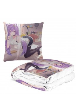 Cheap Anime 2 IN 1 Travel Blanket And Pillow Set Genshin Impact Keqing 38x38/150x180