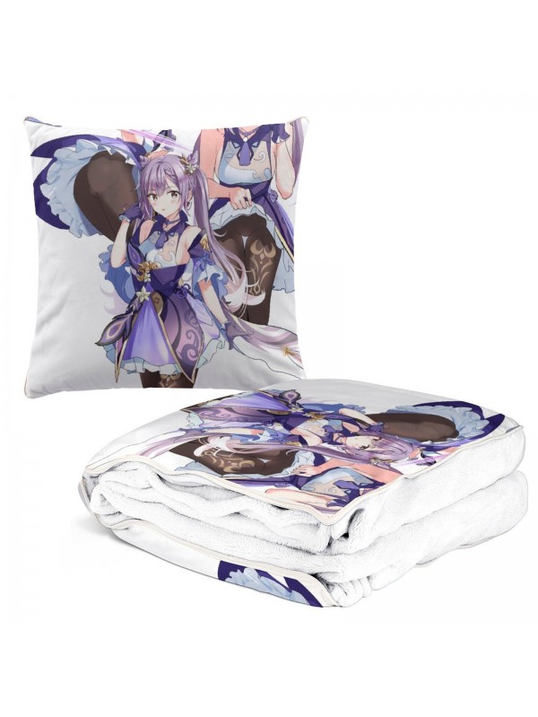 Wholesale Anime 2 IN 1 Travel Blanket And Pillow Set Genshin Impact Keqing 38x38/150x180