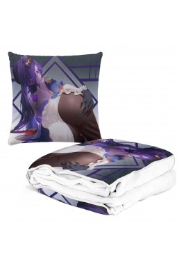Clearance Anime 2 IN 1 Travel Blanket And Pillow Set Genshin Impact Keqing 38x38/150x180