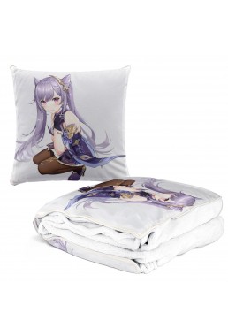Feature Anime 2 IN 1 Travel Blanket And Pillow Set Genshin Impact Keqing 38x38/150x180