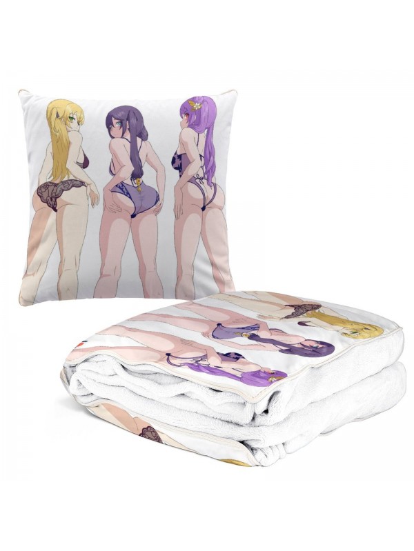Personalised Anime 2 IN 1 Travel Blanket And Pillow Set Genshin Impact Keqing 38x38/150x180