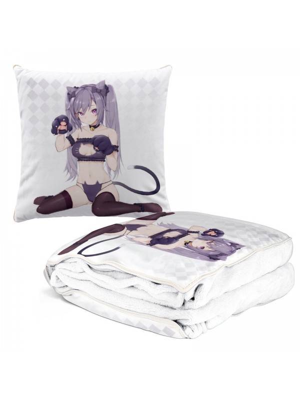 High Quality Anime 2 IN 1 Travel Blanket And Pillow Set Genshin Impact Keqing 38x38/150x180