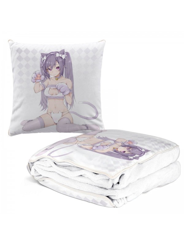 Soft Anime 2 IN 1 Travel Blanket And Pillow Set Genshin Impact Keqing 38x38/150x180