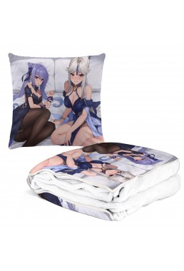 Buy Anime 2 IN 1 Travel Blanket And Pillow Set Genshin Impact Keqing 38x38/150x180