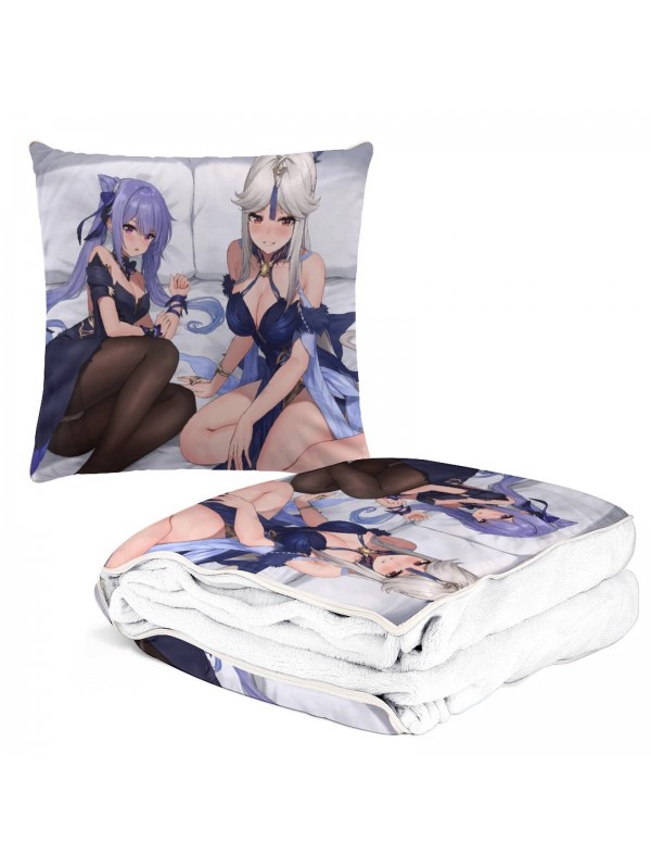 Buy Anime 2 IN 1 Travel Blanket And Pillow Set Genshin Impact Keqing 38x38/150x180