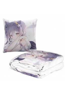 Best Anime 2 IN 1 Travel Blanket And Pillow Set Genshin Impact Keqing 38x38/150x180