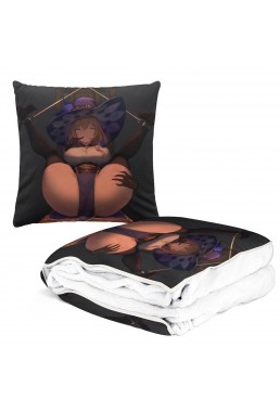 Fashion Anime 2 IN 1 Travel Blanket And Pillow Set Genshin Impact Lisa 38x38/150x180