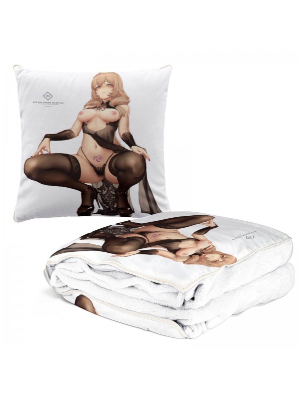 Funny Anime 2 IN 1 Travel Blanket And Pillow Set Genshin Impact Lisa 38x38/150x180