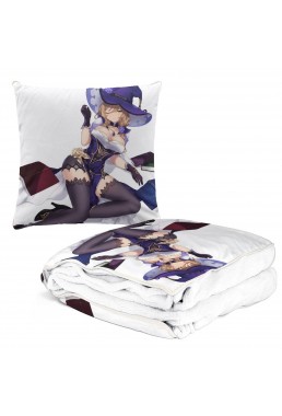 Custom Anime 2 IN 1 Travel Blanket And Pillow Set Genshin Impact Lisa 38x38/150x180