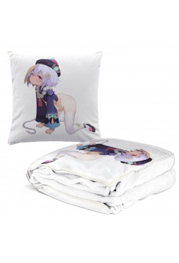 Special Anime 2 IN 1 Travel Blanket And Pillow Set Genshin Impact Qiqi 38x38/150x180