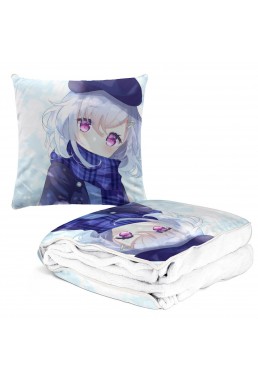 Welcome Anime 2 IN 1 Travel Blanket And Pillow Set Genshin Impact Qiqi 38x38/150x180