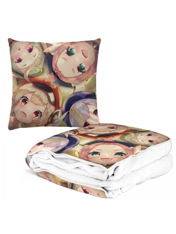 Feature Anime 2 IN 1 Travel Blanket And Pillow Set Genshin Impact Sayu 38x38/150x180