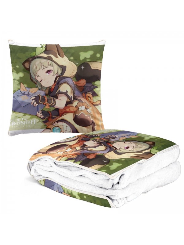 Limited Edition Anime 2 IN 1 Travel Blanket And Pillow Set Genshin Impact Sayu 38x38/150x180