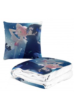 New Anime 2-IN-1 Travel Blanket And Pillow Set Naruto Haruno Sakura