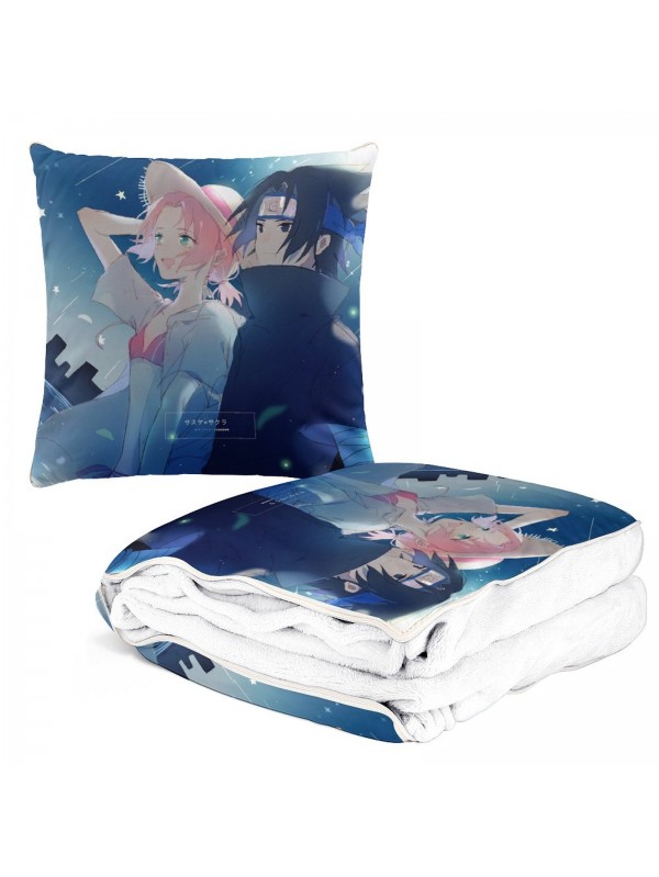 New Anime 2-IN-1 Travel Blanket And Pillow Set Naruto Haruno Sakura