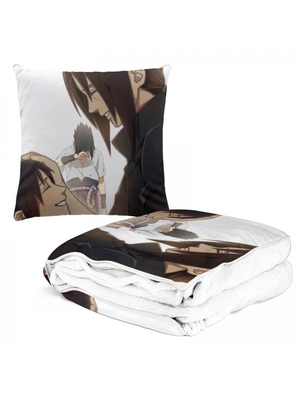 Funny Anime Custom Throw Pillow & Blanket 2 In 1 Naruto Uchiha Itachi