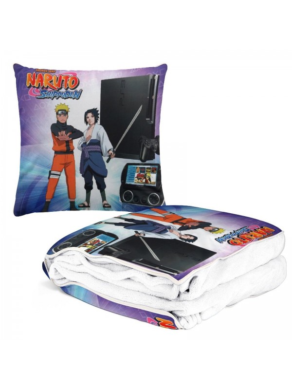 Wholesale Anime All-In-One Travel Blanket And Pillow Set Naruto Uchiha Sasuke