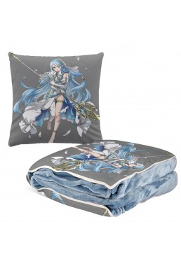 Fashion Anime 2 IN 1 Travel Blanket And Pillow Set Nintendo Fire Emblem Aqua 38x38cm/150x180cm