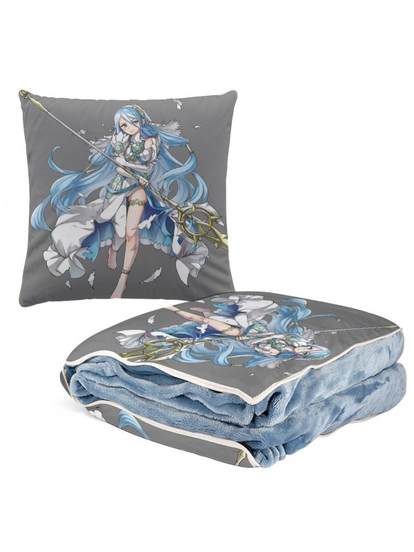 Fashion Anime 2 IN 1 Travel Blanket And Pillow Set Nintendo Fire Emblem Aqua 38x38cm/150x180cm