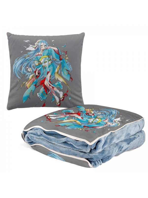 Best Anime 2 IN 1 Travel Blanket And Pillow Set Nintendo Fire Emblem Aqua 38x38cm/150x180cm
