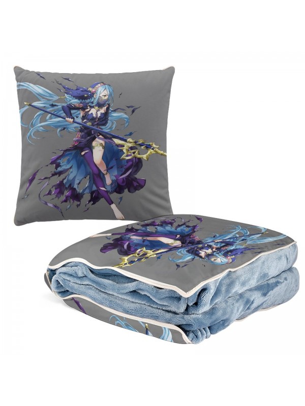 New Anime 2 IN 1 Travel Blanket And Pillow Set Nintendo Fire Emblem Aqua 38x38cm/150x180cm