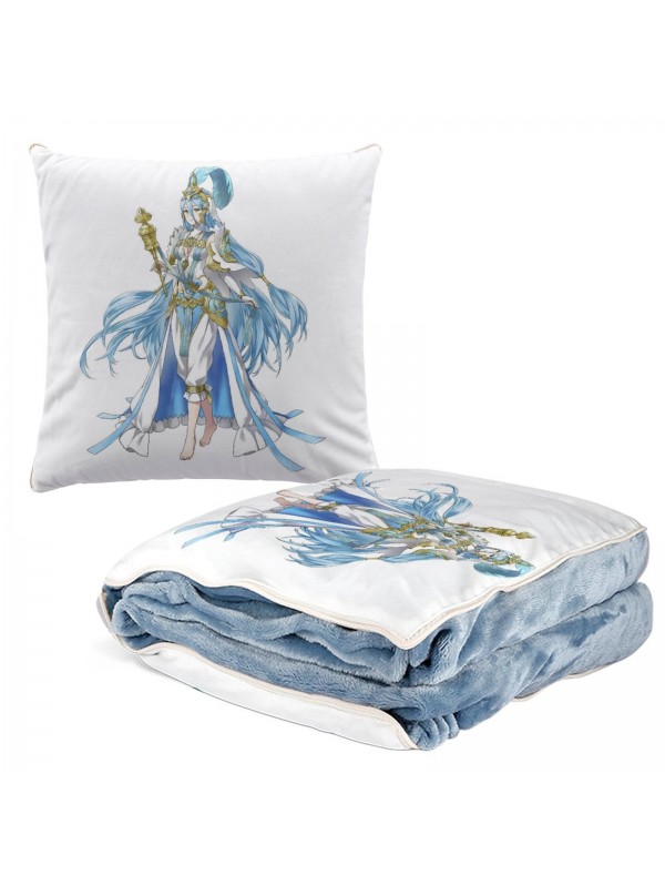 Fashion Anime 2 IN 1 Travel Blanket And Pillow Set Nintendo Fire Emblem Aqua 38x38cm/150x180cm