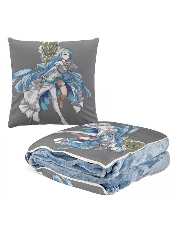 2023 Anime 2 IN 1 Travel Blanket And Pillow Set Nintendo Fire Emblem Aqua 38x38cm/150x180cm