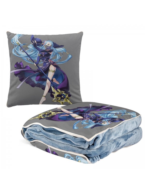 Funny Anime 2 IN 1 Travel Blanket And Pillow Set Nintendo Fire Emblem Aqua 38x38cm/150x180cm