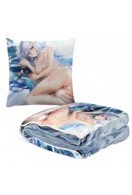 Clearance Anime 2 IN 1 Travel Blanket And Pillow Set Nintendo Fire Emblem Aqua 38x38cm/150x180cm