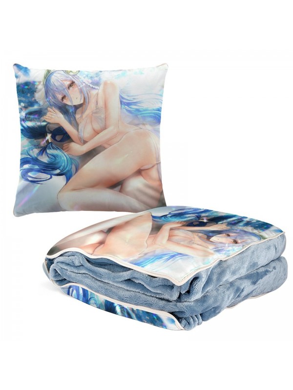 Clearance Anime 2 IN 1 Travel Blanket And Pillow Set Nintendo Fire Emblem Aqua 38x38cm/150x180cm