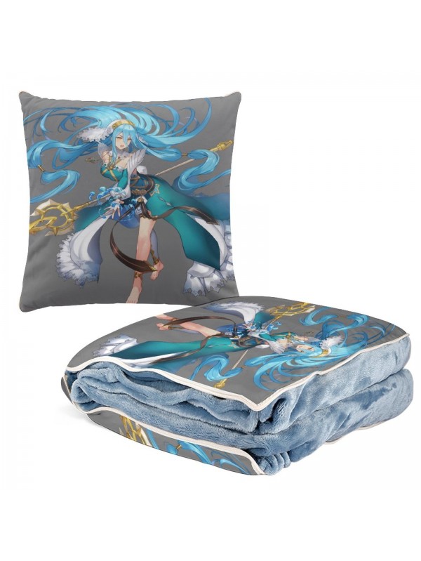 Hot Sale Anime 2 IN 1 Travel Blanket And Pillow Set Nintendo Fire Emblem Aqua 38x38cm/150x180cm