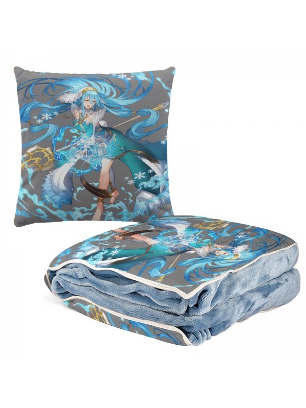 Unique Anime 2 IN 1 Travel Blanket And Pillow Set Nintendo Fire Emblem Aqua 38x38cm/150x180cm