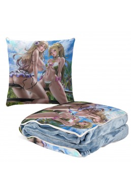 Clearance Anime 2 IN 1 Travel Blanket And Pillow Set Nintendo Fire Emblem Corrin 38x38cm/150x180cm