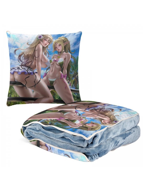 Clearance Anime 2 IN 1 Travel Blanket And Pillow Set Nintendo Fire Emblem Corrin 38x38cm/150x180cm