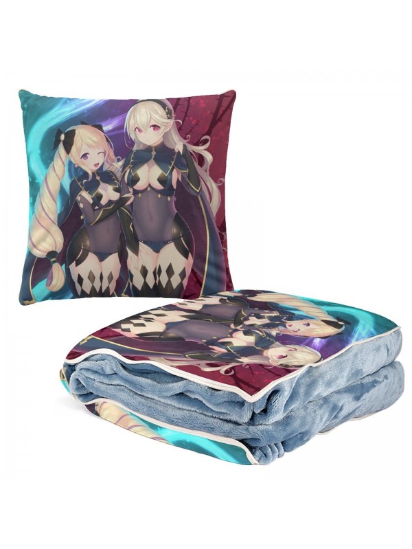 Hot Sale Anime 2 IN 1 Travel Blanket And Pillow Set Nintendo Fire Emblem Corrin 38x38cm/150x180cm