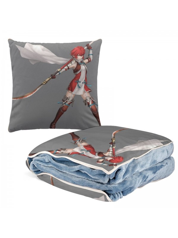 Limited Edition Anime 2 IN 1 Travel Blanket And Pillow Set Nintendo Fire Emblem Hinoka 38x38cm/150x180cm