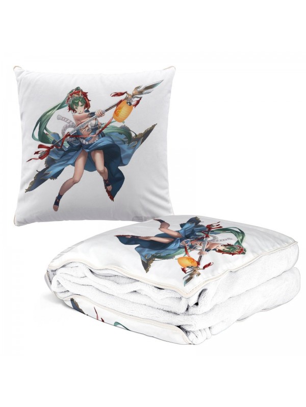 Durable Anime 2 IN 1 Travel Blanket And Pillow Set Nintendo Fire Emblem Lyndis 38x38cm/150x180cm