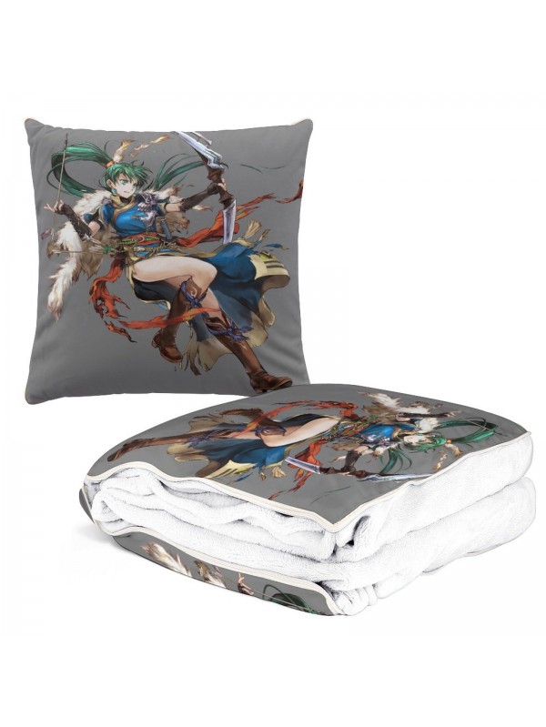 Coolest Anime 2 IN 1 Travel Blanket And Pillow Set Nintendo Fire Emblem Lyndis 38x38cm/150x180cm