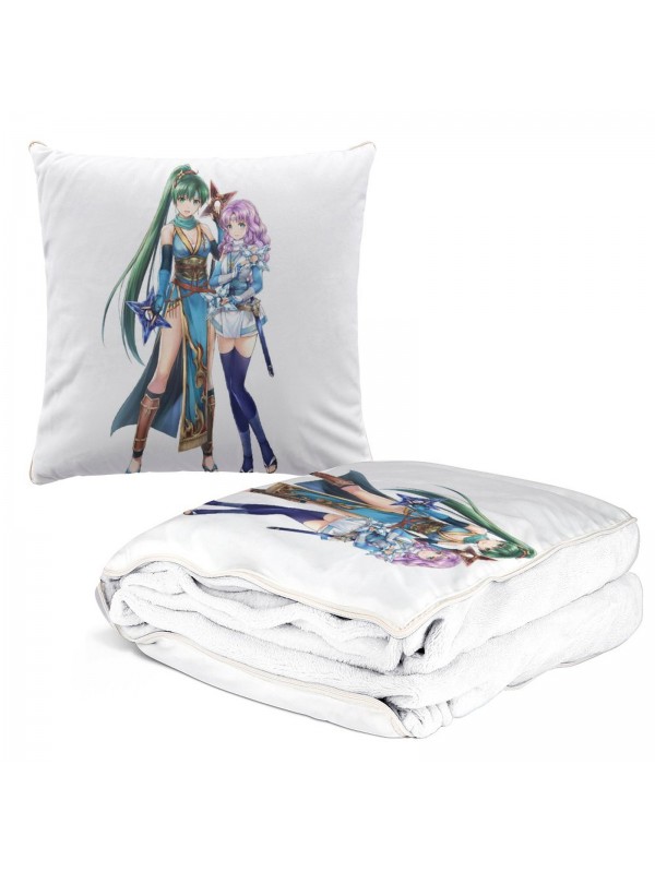 Hot Sale Anime 2 IN 1 Travel Blanket And Pillow Set Nintendo Fire Emblem Lyndis 38x38cm/150x180cm