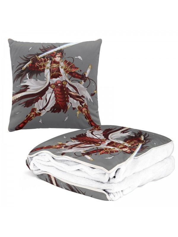 Premium Anime 2 IN 1 Travel Blanket And Pillow Set Nintendo Fire Emblem Ryoma 38x38cm/150x180cm