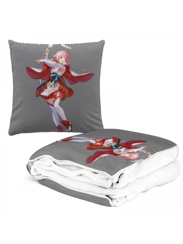 Durable Anime 2 IN 1 Travel Blanket And Pillow Set Nintendo Fire Emblem Sakura 38x38cm/150x180cm