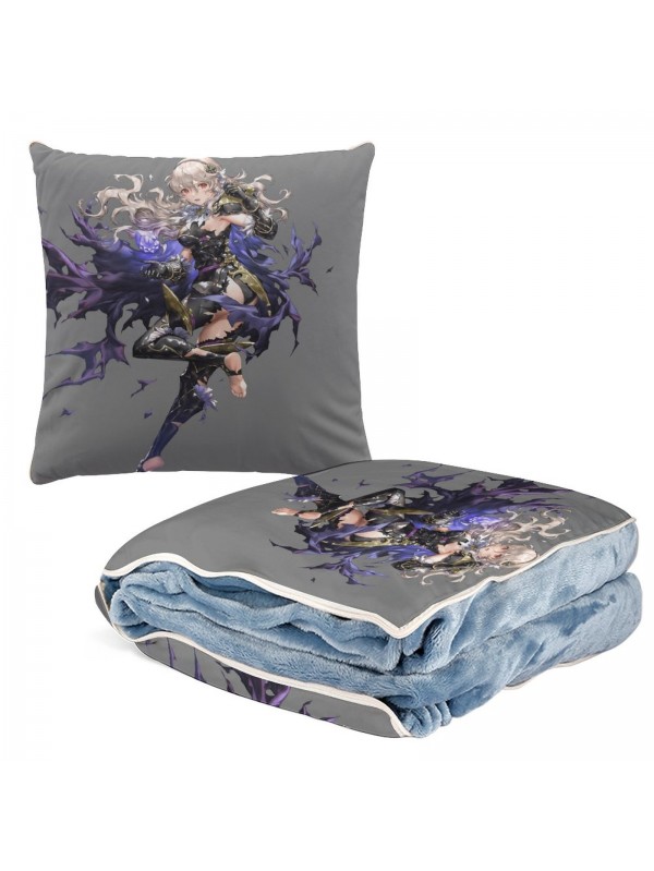 Premium Anime 2 IN 1 Travel Blanket And Pillow Set Nintendo Fire Emblem kamui 38x38cm/150x180cm