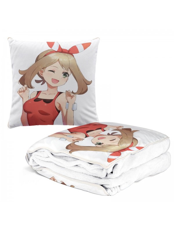 Anime 2 IN 1 Throw Blanket With Pillow Pokemon Haruka 38x38cm/150x180cm