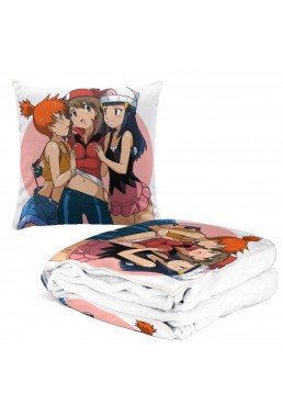 Anime 2 IN 1 Convertible Blanket Pillow Pokemon Haruka 38x38cm/150x180cm