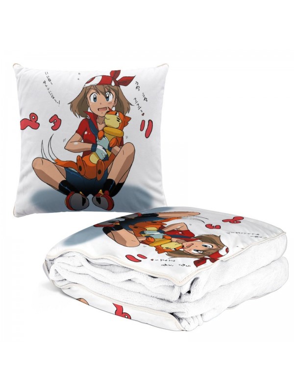 Anime 2 IN 1 Pillow Blanket Set Pokemon Haruka 38x38cm/150x180cm