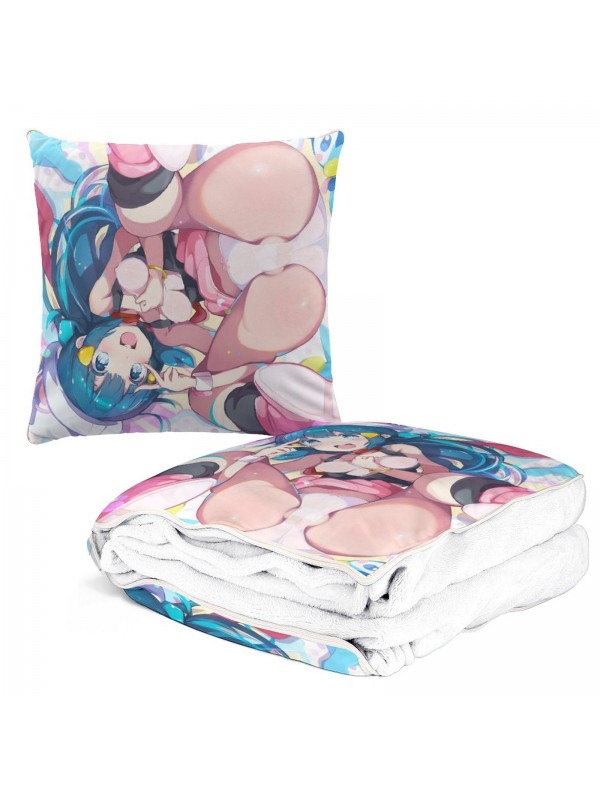 Anime 2 IN 1 Convertible Blanket Pillow Set Pokemon Hikari 38x38cm/150x180cm