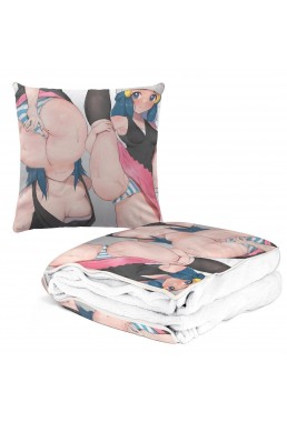 Anime 2 IN 1 Travel Blanket And Pillow Set Pokemon Hikari 38x38cm/150x180cm