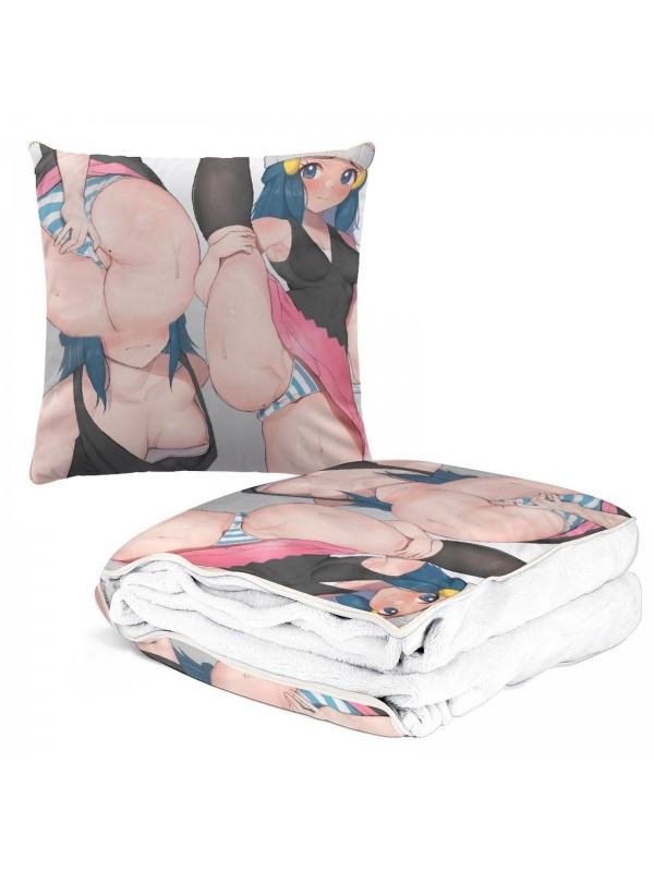 Anime 2 IN 1 Travel Blanket And Pillow Set Pokemon Hikari 38x38cm/150x180cm